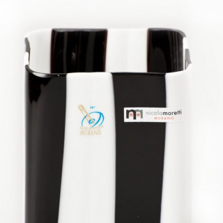 little vase black white stripes