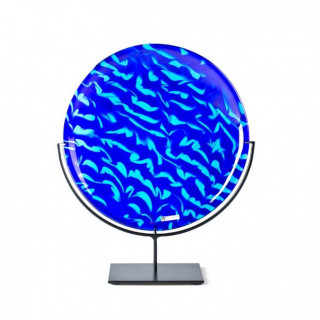 Murano glass blue and aquamarine decorative plate