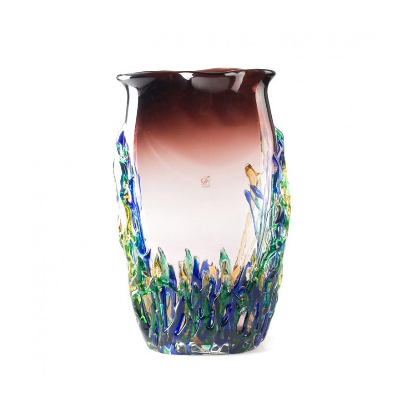 Murano glass multicolor modern vase