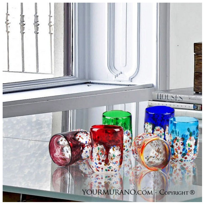 Set di bicchieri da acqua decorati con murrina