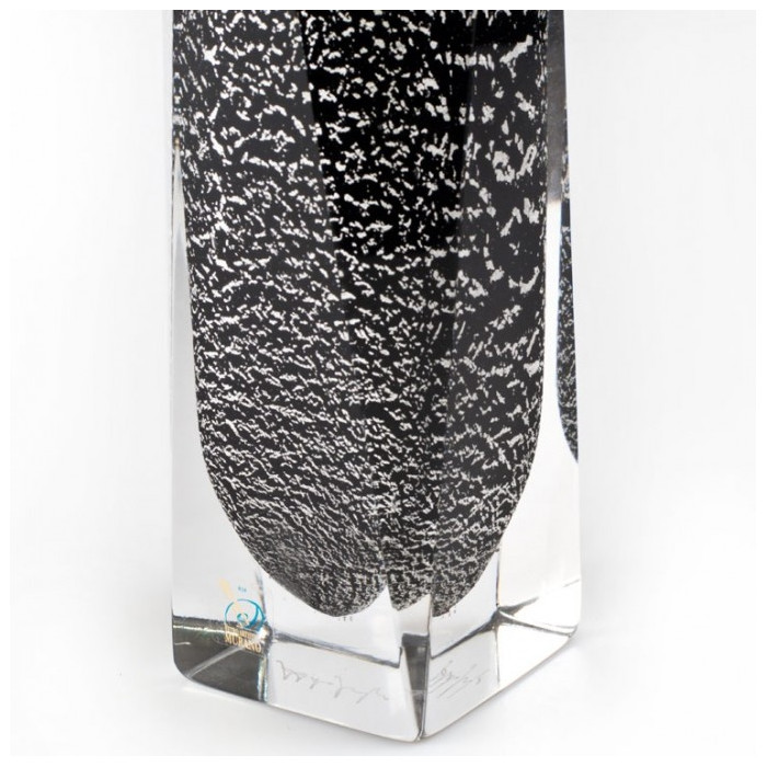 murano black silver vase modern design
