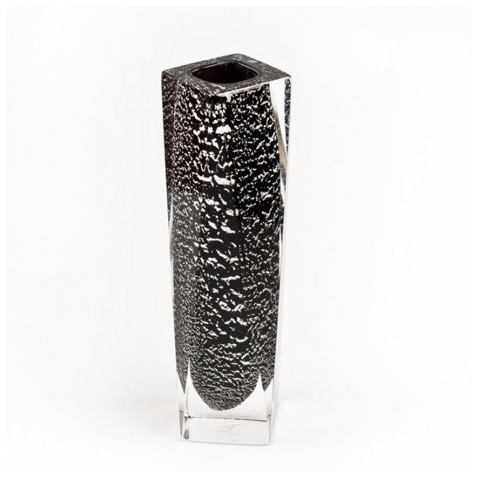 murano black silver vase modern design