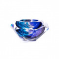 DIAMOND Big faceted glass bowl from Murano glass tradition