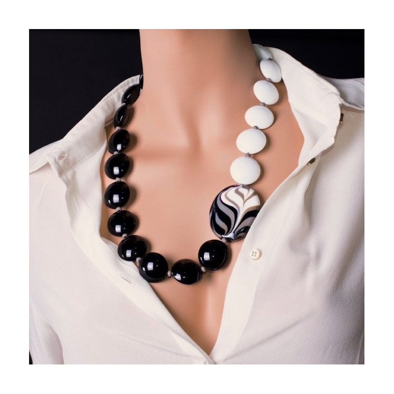 Fashion Black &white Bead Necklace With Ying Yang Pendant | Jumia Nigeria