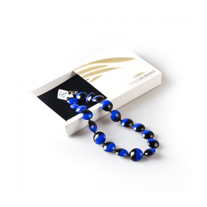 KRIZIA BLUE Necklace with bicolor beads
