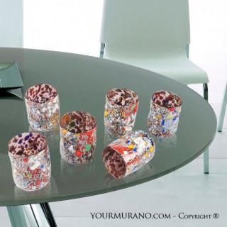 Colored drinking glasses home décor