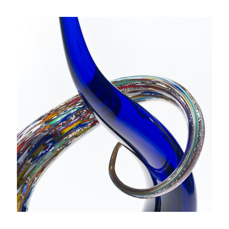 blue elegant contemporary tall decorative sculpture