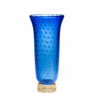 Venezia vaso in vetro Blu con dettagli dorati