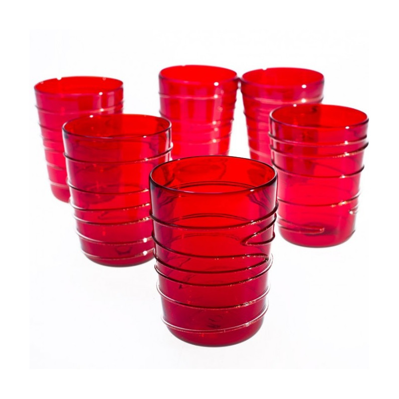 Decorative set of red glasses