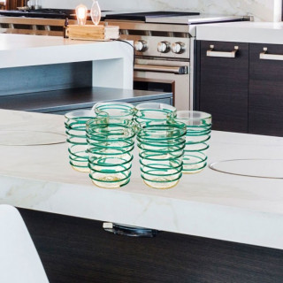 Green and gold set of tumblers