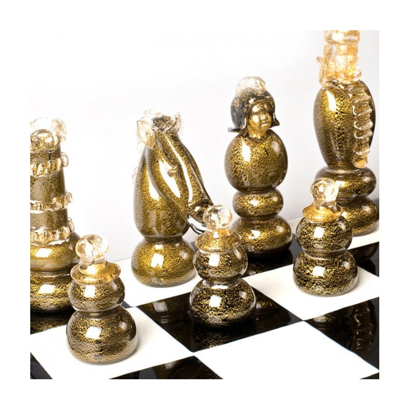 modern black and white chessboard sculpture ornamental object