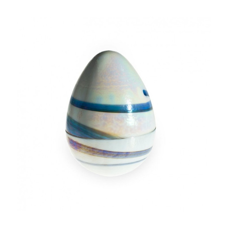 Venezia centrotavola uovo decorativo in vetro bianco con madreperla