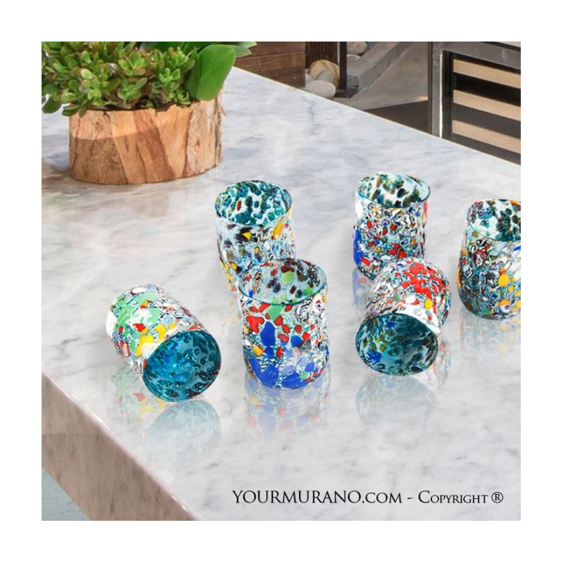Light blue and silver drinking set