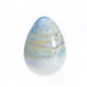 Venice decorative egg centerpiece in white glass with mother of pearl