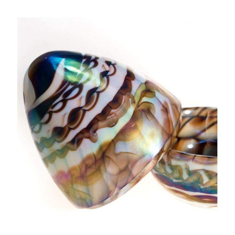 luxury handcrafted egg centerpiece with iridescent effect