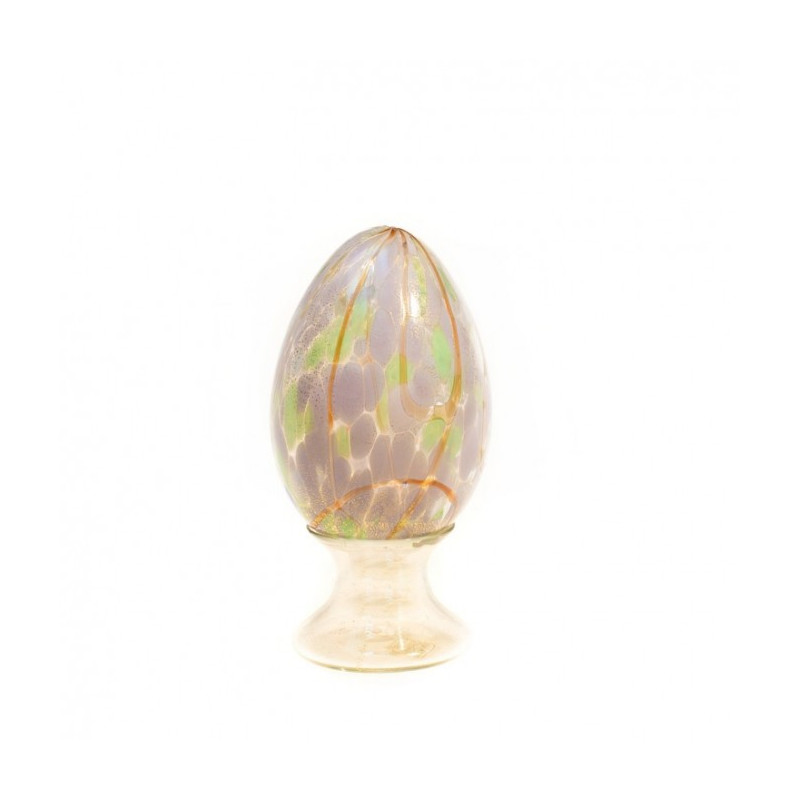 Venice decorative egg centerpiece in lily glass with mother of pearl