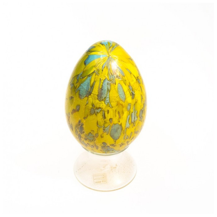 centrotavola a uovo giallo e verde di lusso artigianale