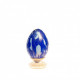 Venice decorative egg centerpiece in blue glass with gold leaf