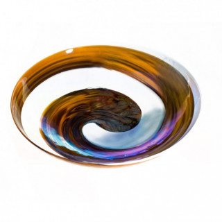 centrotavola ornamentale basso in vetro con spirale