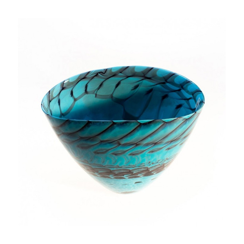 ornamental tall glass vase blue marine style