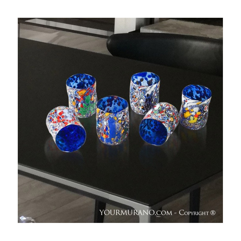 Multicolor glasses interior design