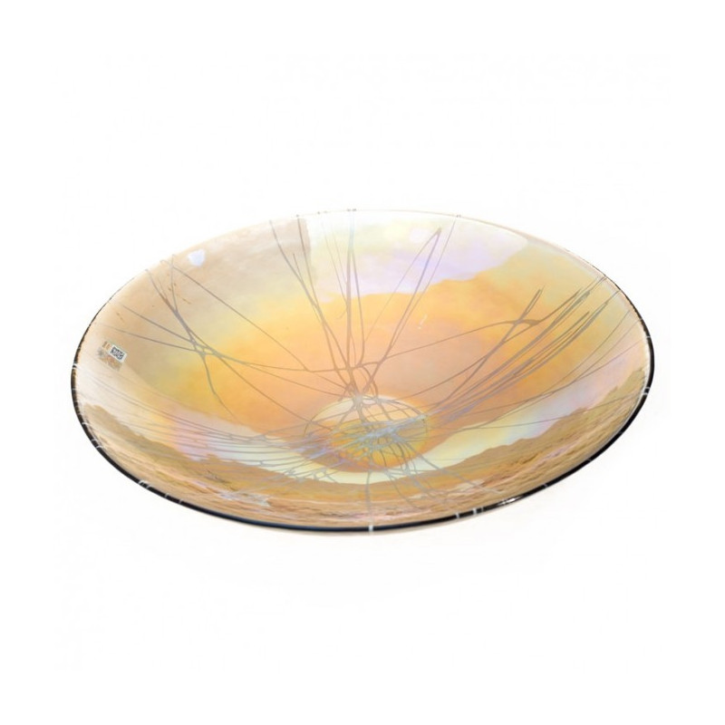 Venice centerpiece in mother of pearl and white glass of modern design