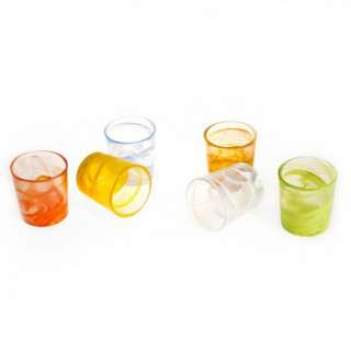 decorated clear drinking set
