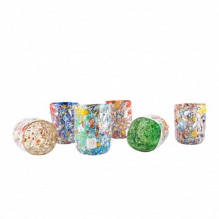 Bicchieri multicolore in vetro di Murano