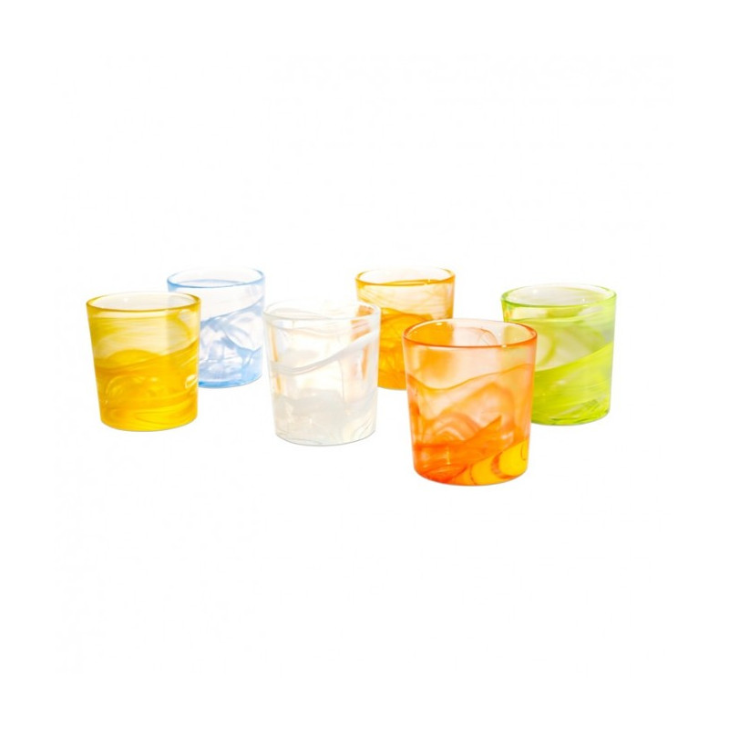 SESIA - decorated clear drinking set