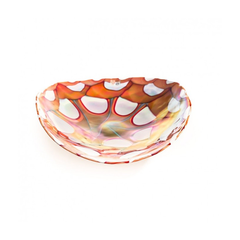 ornamental centerpiece fruit bowl in orange glass