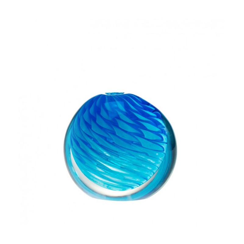 Murano spherical modern turquoise glass vase