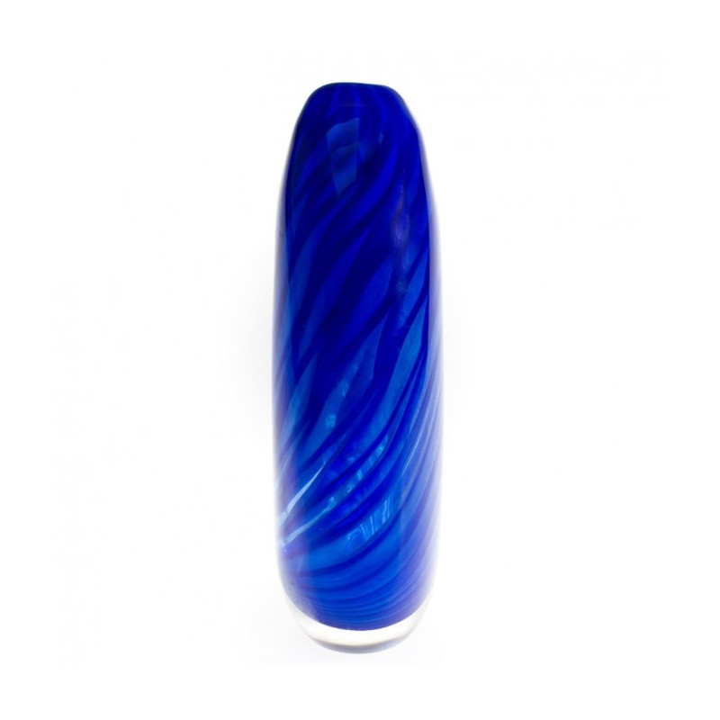vaso in vetro blu moderno idea regalo
