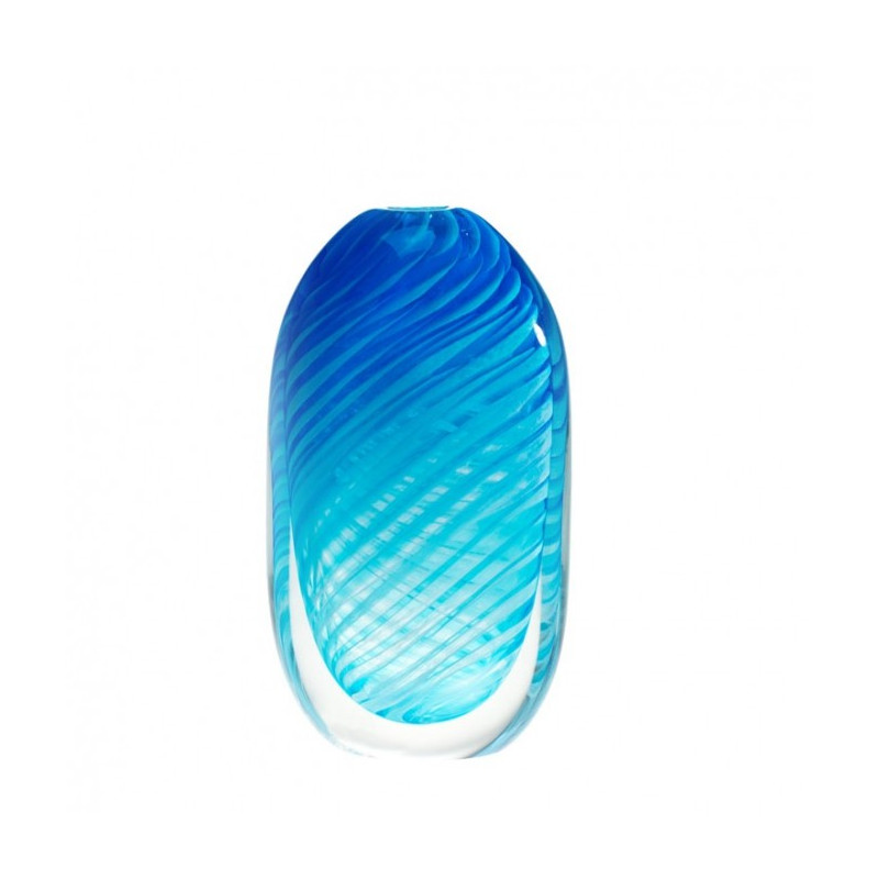 Venezia vaso ovale in vetro azzurro e blu