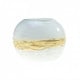 Venetian glass vase modern white with gold decor