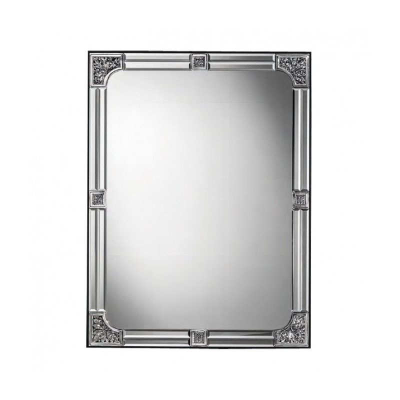 Specchio rettangolare in color argento