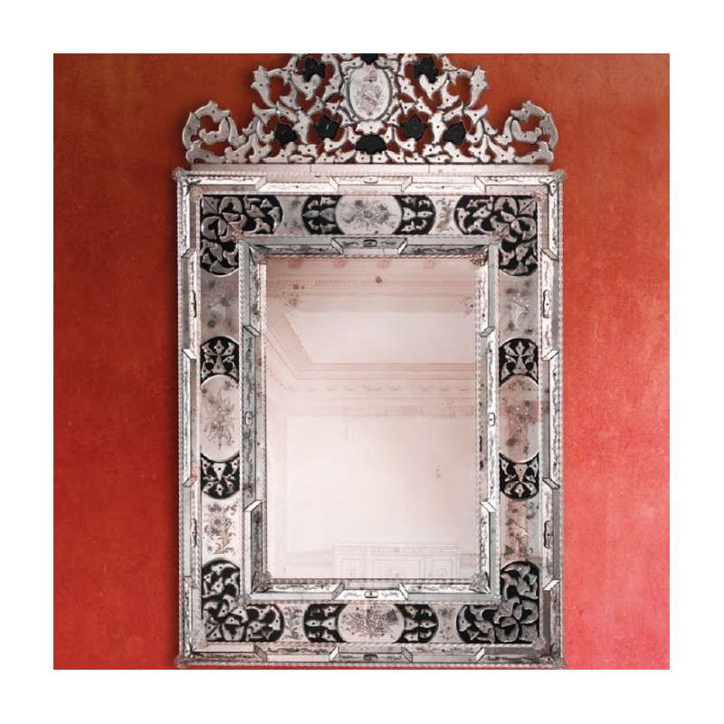 Specchio argento in stile veneziano