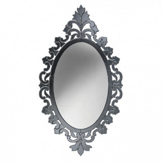 Wall mirror oval-shaped in silver