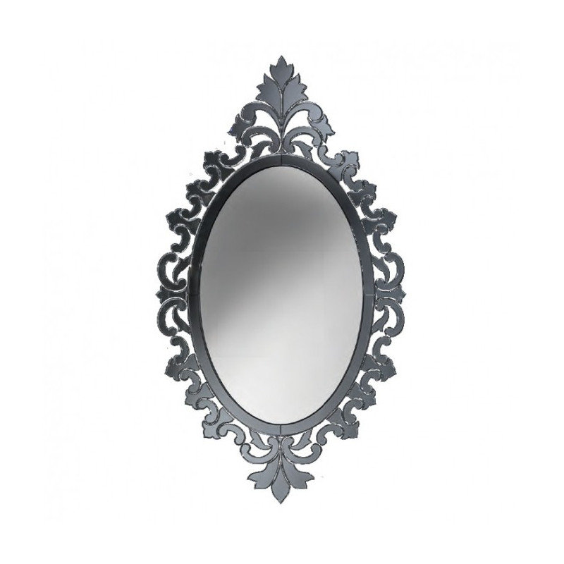 Wall mirror oval-shaped in silver