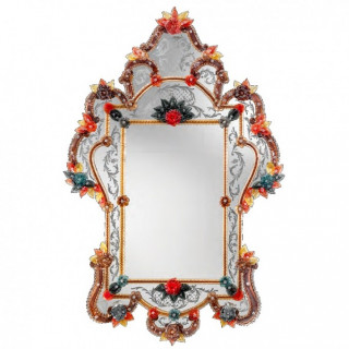 Flower mirror in Murano glass