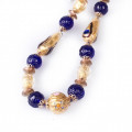 GRADENIGO Classic glass bead necklace blue and gold