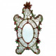Specchio ovale colorato in vetro veneziano