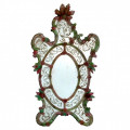 VIVALDI oval mirror with floral decoration