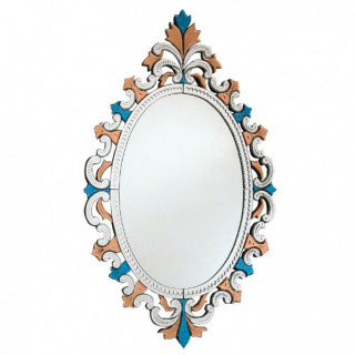 Oval-shaped colored mirror