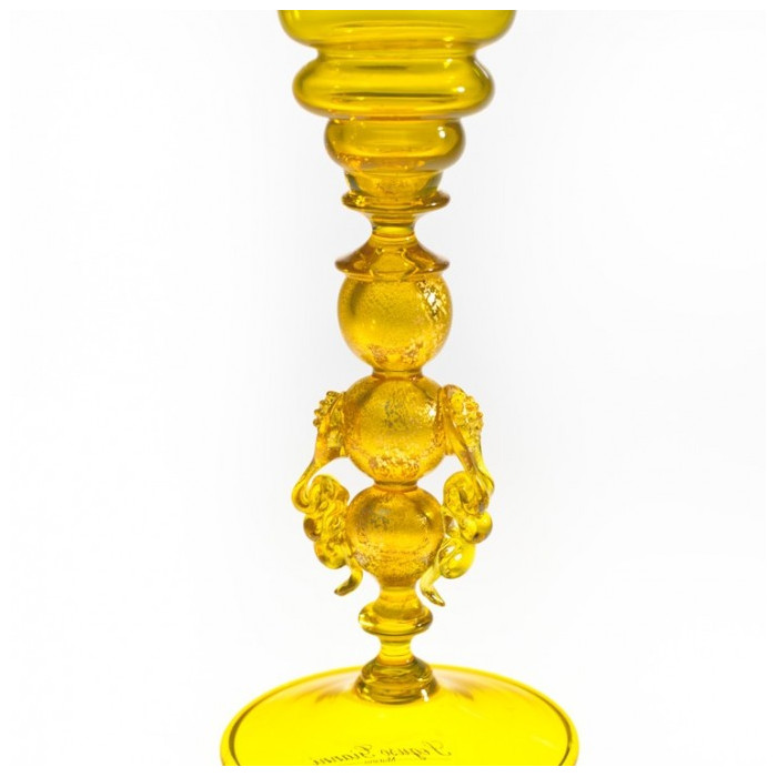Yellow Collectible Glass Goblet