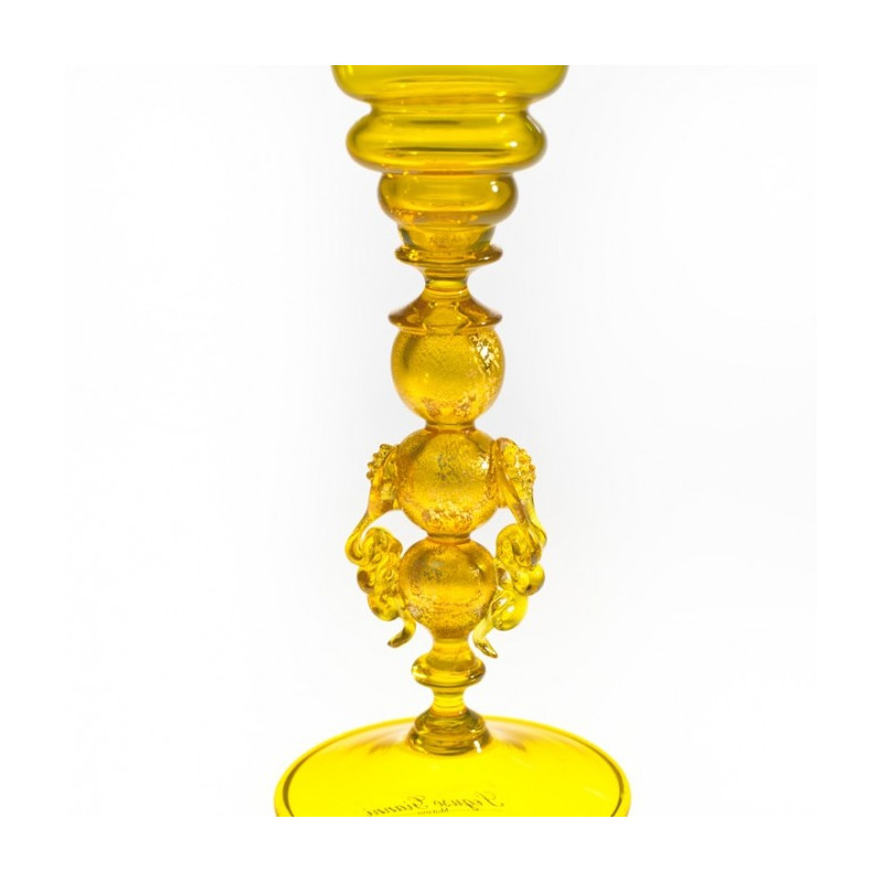 Yellow Collectible Glass Goblet