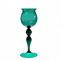 GREEN SUMMERTIME Green glass water goblet from Murano