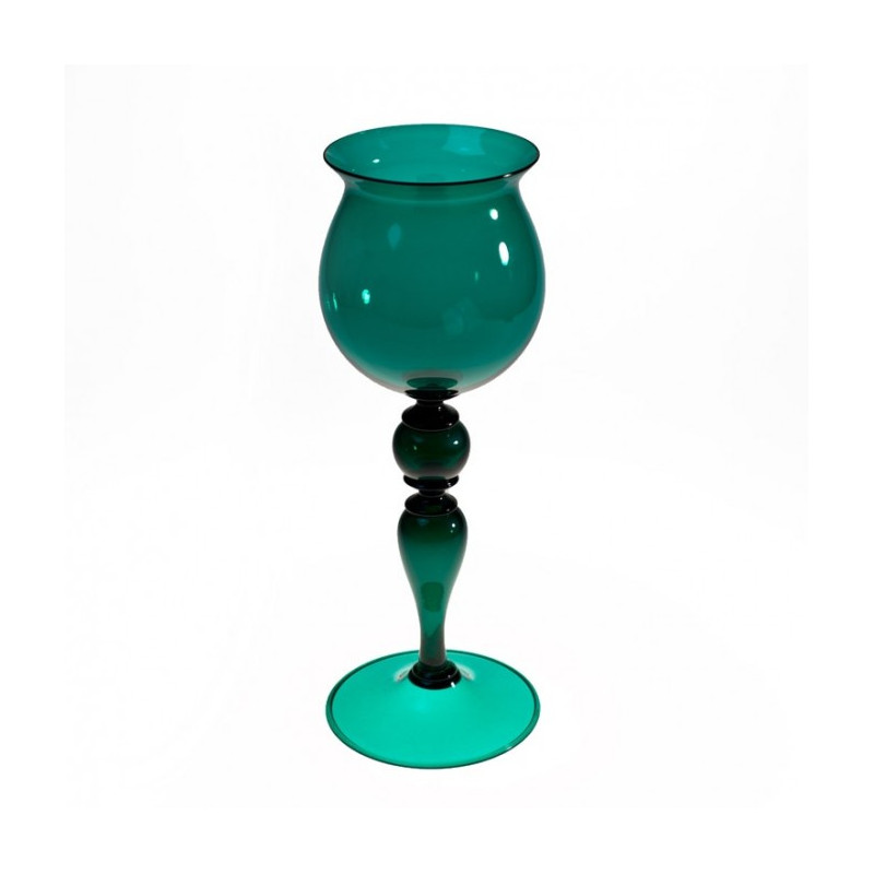Venetian style green goblet