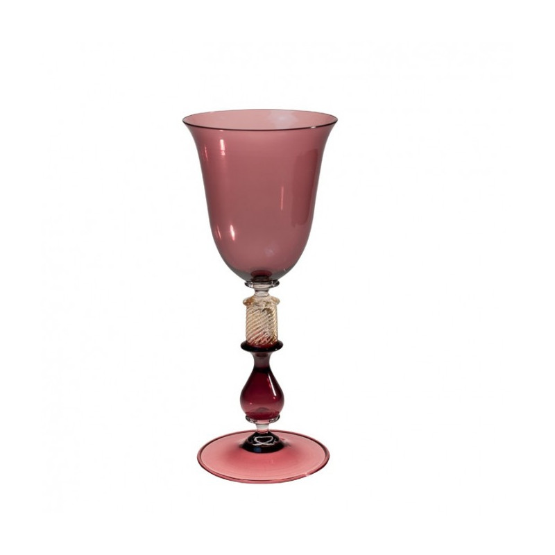 Venice goblet in amethyst glass with gold details