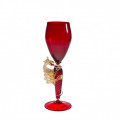 GEORGE red goblet with gold leaf dragon