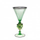 Venice goblet in green glass with decors